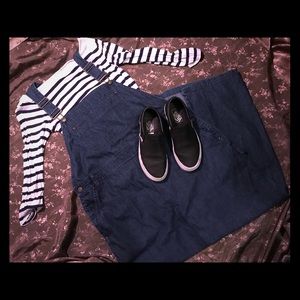 Jean overall skirt long